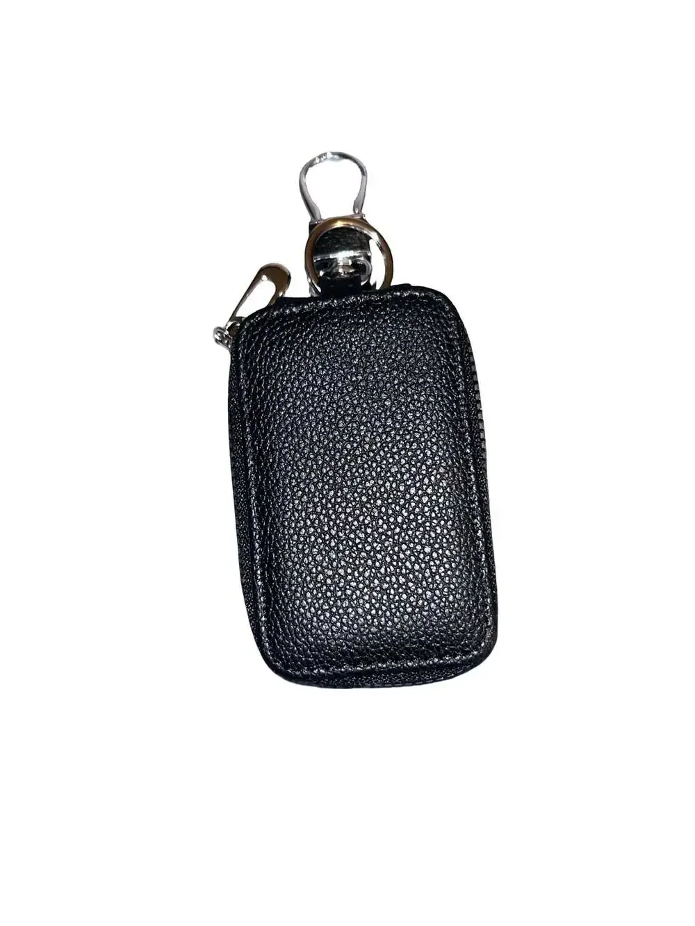 Best Dad Ever Embossed Black PU Leather Zippered Car Key Fob Holder Case